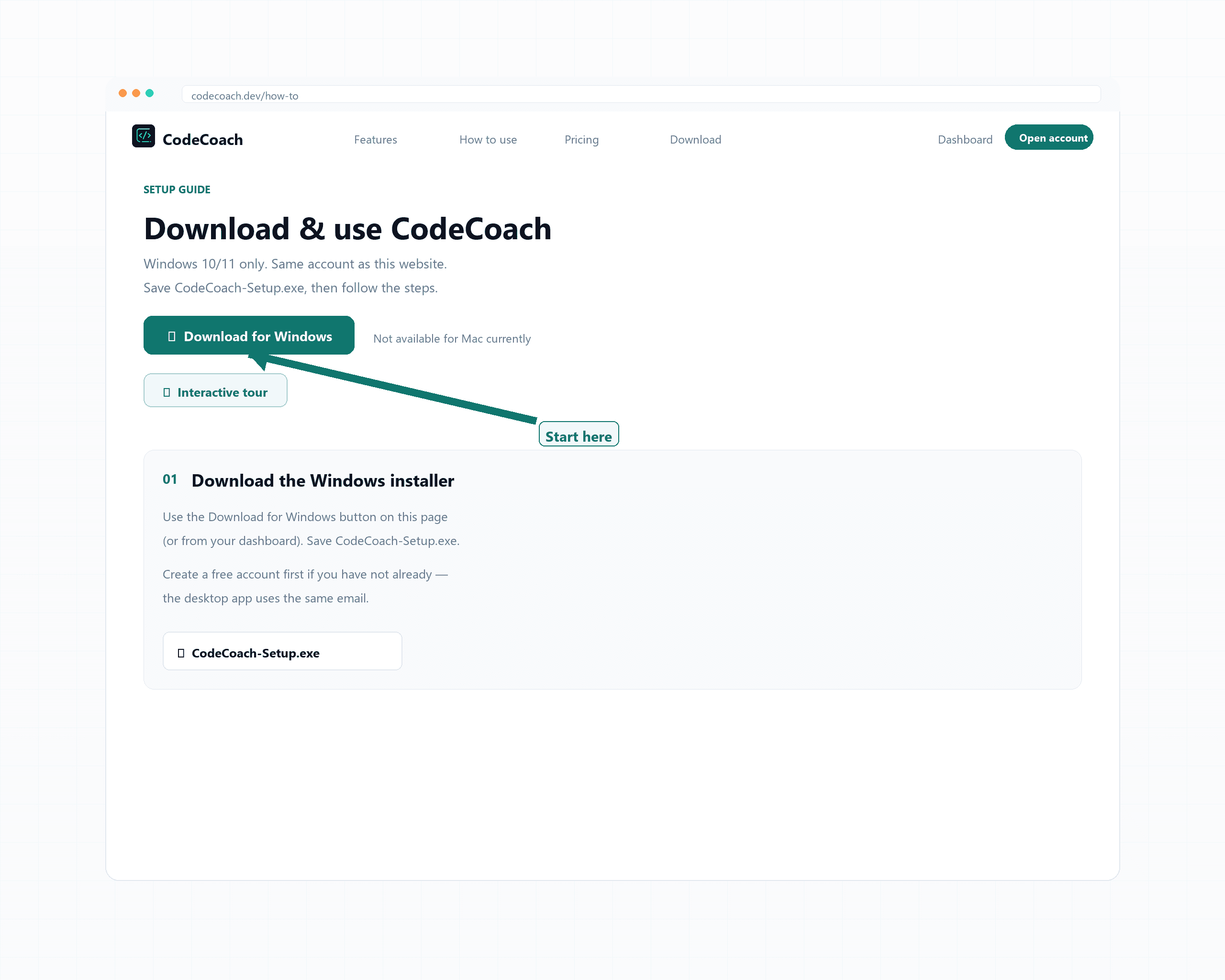 CodeCoach how-to — Download for Windows