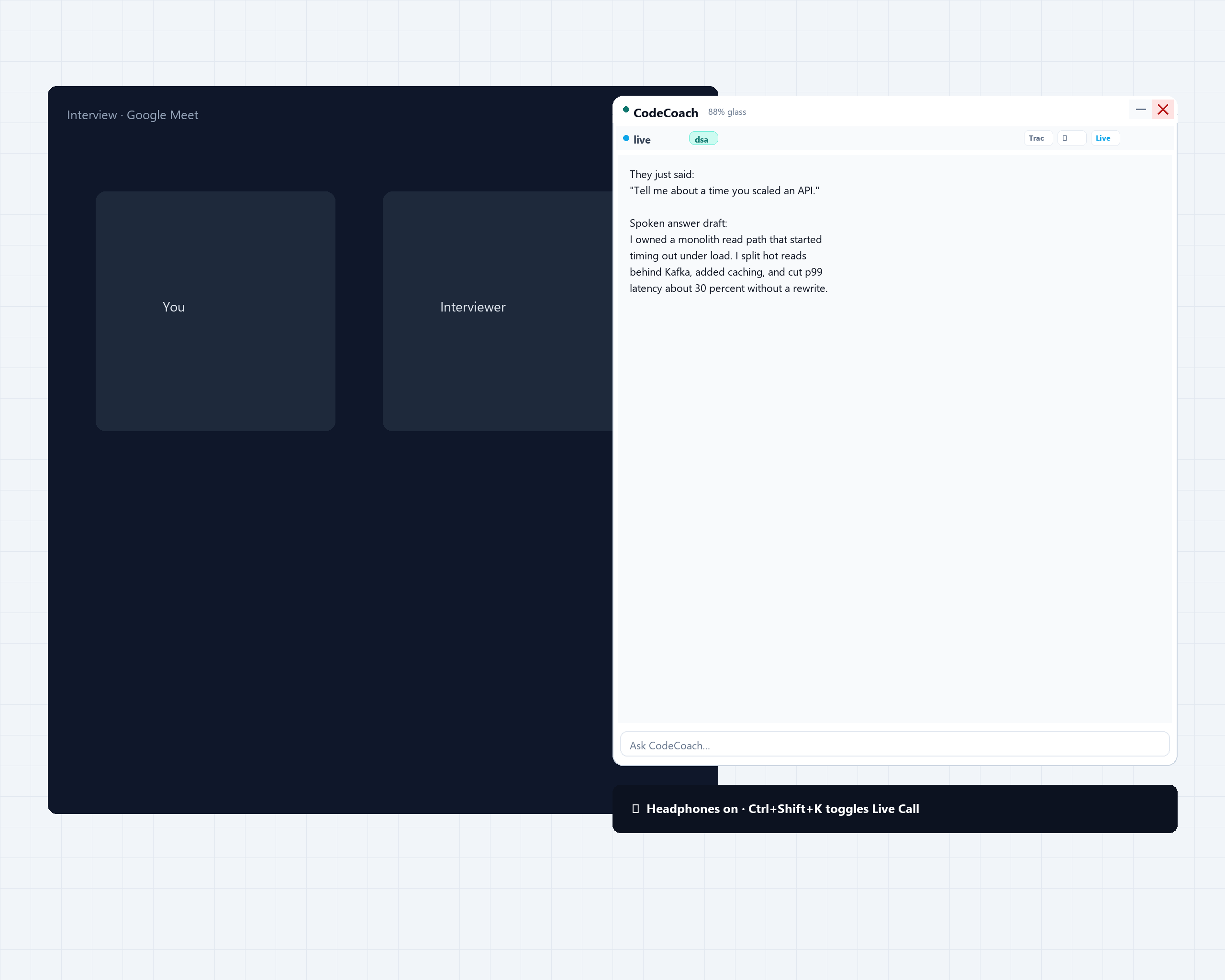 Live Call Assist HUD tutorial screenshot